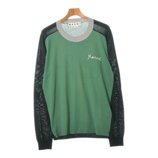 マルニ(Marni)のMARNI マルニ ニット・セーター 50(XL位) 緑x黒 【古着】【中古】(ニット/セーター)