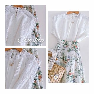 ミッシュマッシュ(MISCH MASCH)の新品❤️ミッシュマッシュ  レースブラウス　アプワイザーリッシェ(シャツ/ブラウス(半袖/袖なし))