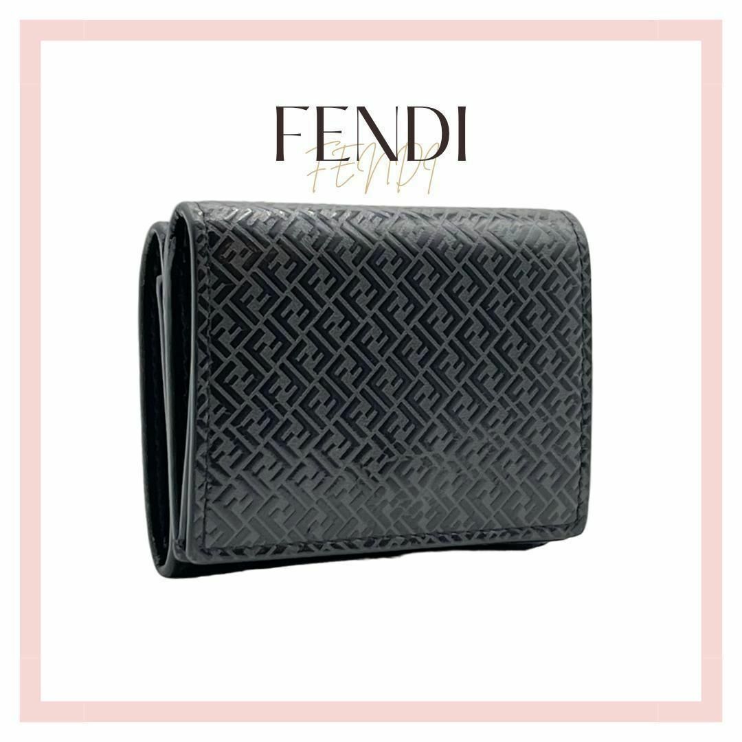 フェンディ7M0280 FFロゴコンパクトウォレット 三つ折り財布 ブランド財布