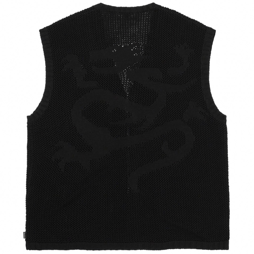 Supreme Dragon Zip Up Sweater Vest 黒　M