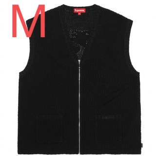 シュプリーム(Supreme)のSupreme Dragon Zip Up Sweater Vest 黒　M(ベスト)