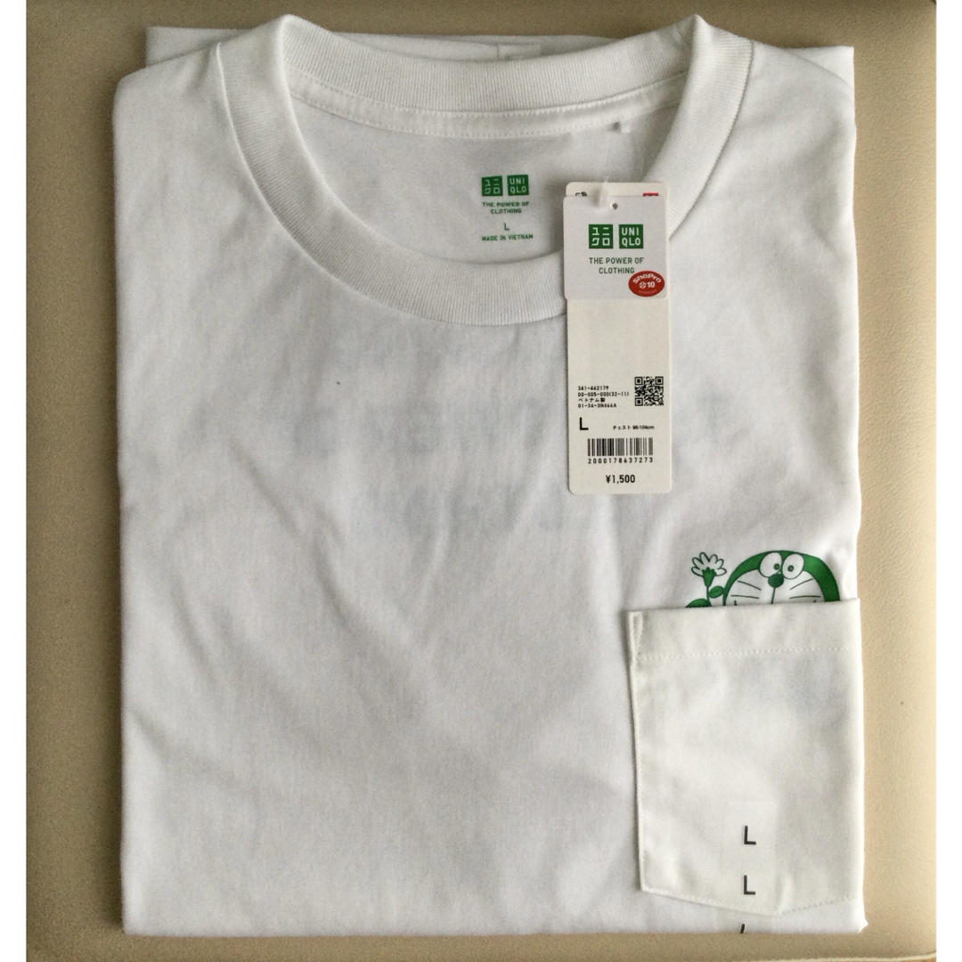 UNIQLO(ユニクロ)の【新品・未使用】ユニクロ ドラえもん サステナモード ポケット付き Tシャツ L メンズのトップス(Tシャツ/カットソー(半袖/袖なし))の商品写真