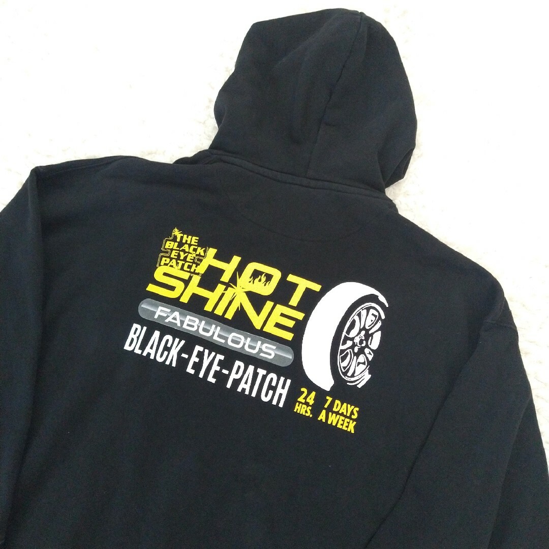 美品 ブラックアイパッチ H&Ｍ HOODIE BLACK XL - パーカー