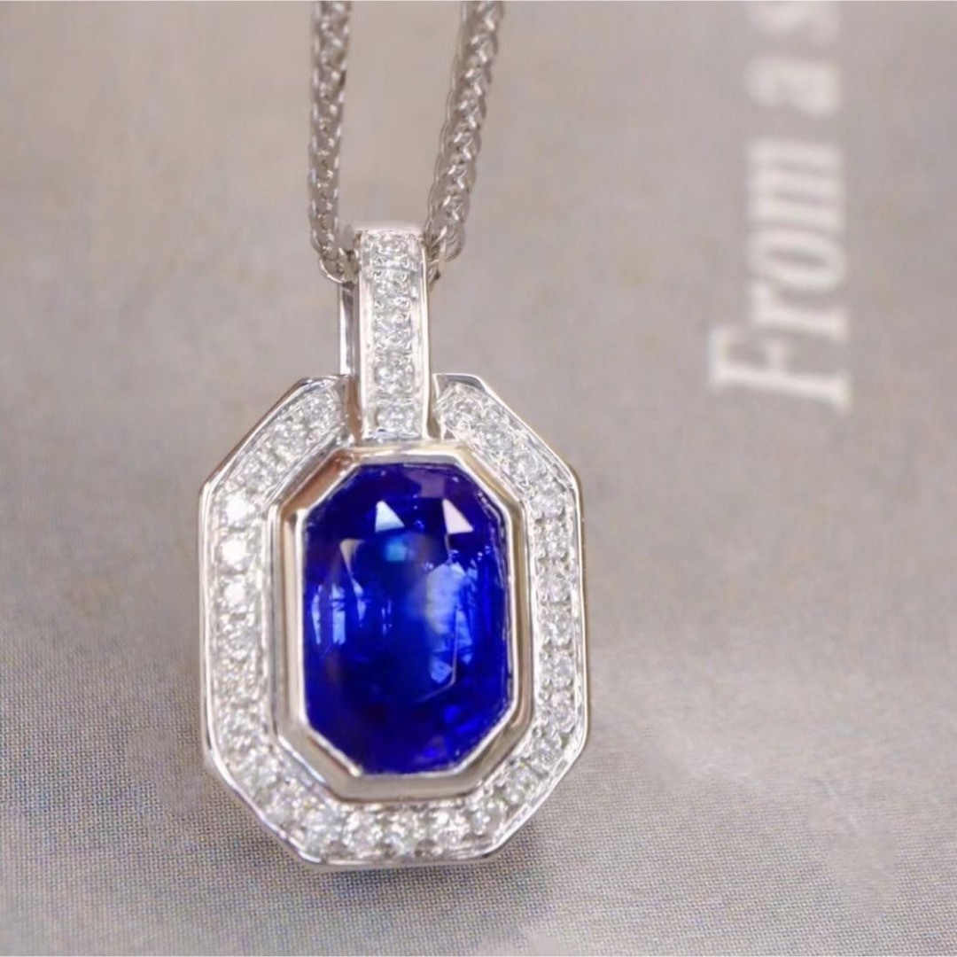 天然 ロイヤルブルーサファイア ダイヤ ペンダントトップ1.85ct