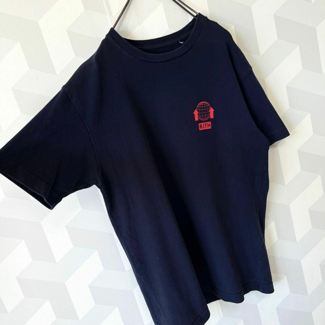 KITH】肉厚 バックプリント 漢字 Tシャツ 青ネイビー キス ストリート