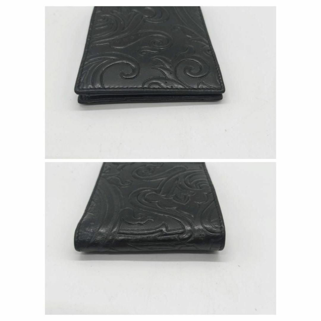 美品✨エトロ 二つ折り財布 マルゴット ペイズリー レザー ブラック 4