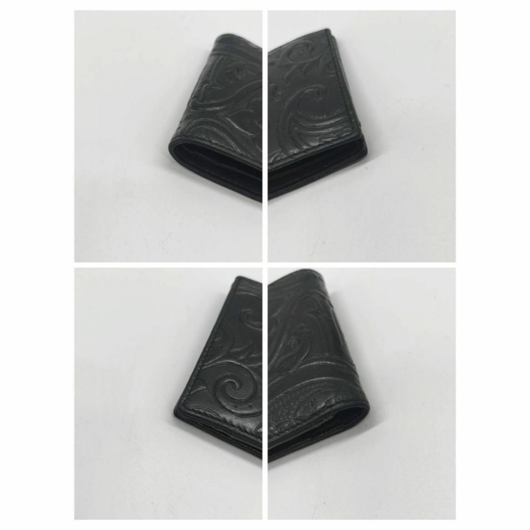 美品✨エトロ 二つ折り財布 マルゴット ペイズリー レザー ブラック 5