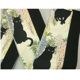 フリフ(ふりふ)の猫ねこ半幅帯(帯)