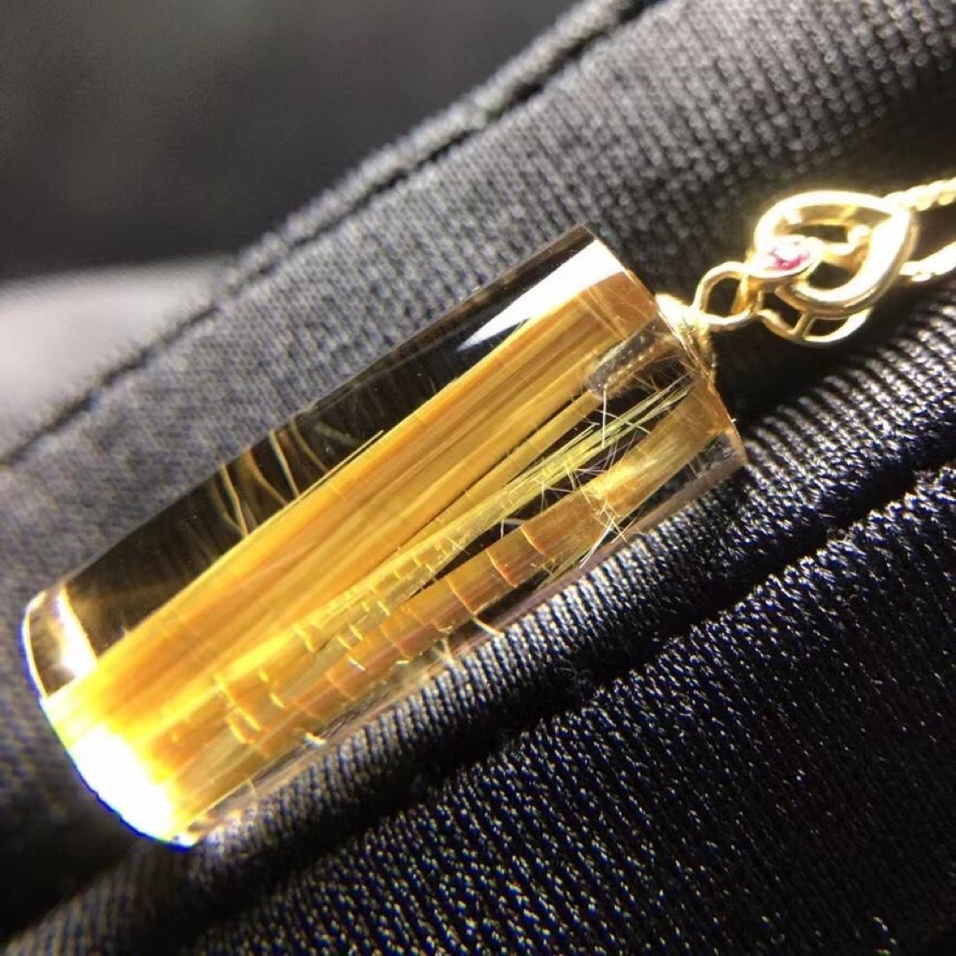 天然】タイチンルチルクオーツ ペンダントトップ 3.7g-