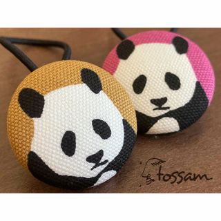 tossam ヘアゴム くるみボタン ハンドメイド パンダ 07(ヘアアクセサリー)