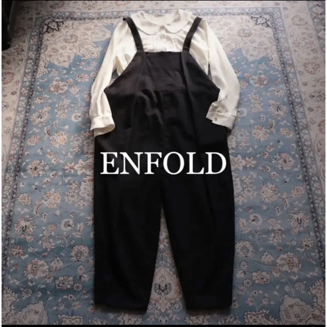 ENFOLD シャドーストライプ サロペット オールインワン