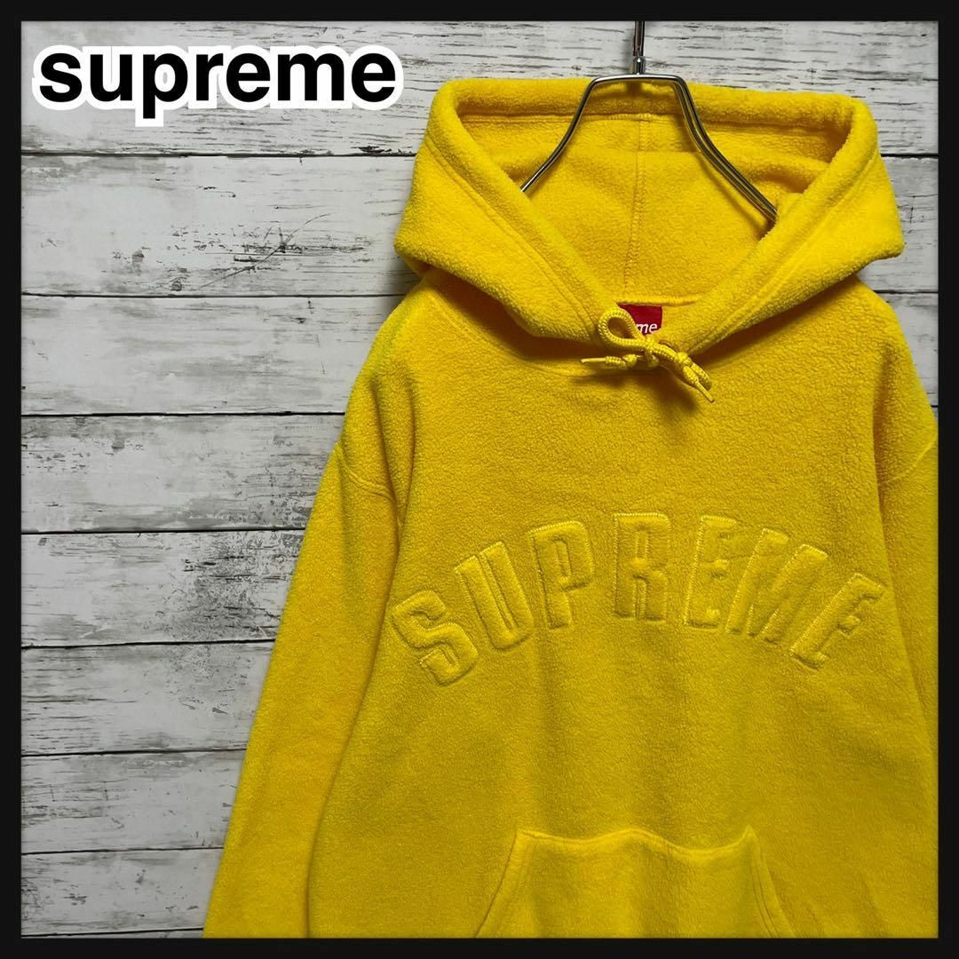 supreme アーチロゴ　ボアフリース　プルオーバー