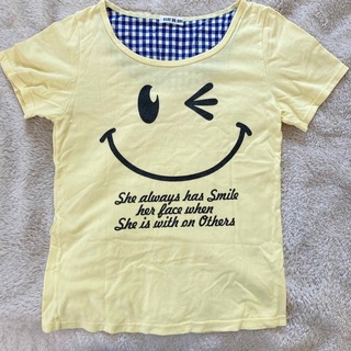 Tシャツ　スマイル　イエロー　黄色　送料無料(Tシャツ(半袖/袖なし))