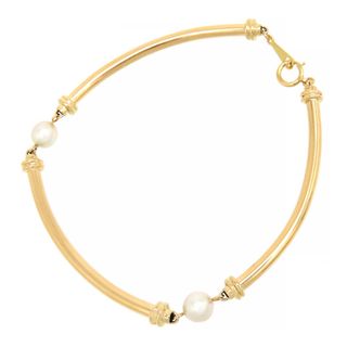 タサキ(TASAKI)のタサキ アコヤ パール ブレスレット #17 K14 (K14YG) レディース TASAKI [美品] 【中古】 【ジュエリー】(ブレスレット/バングル)