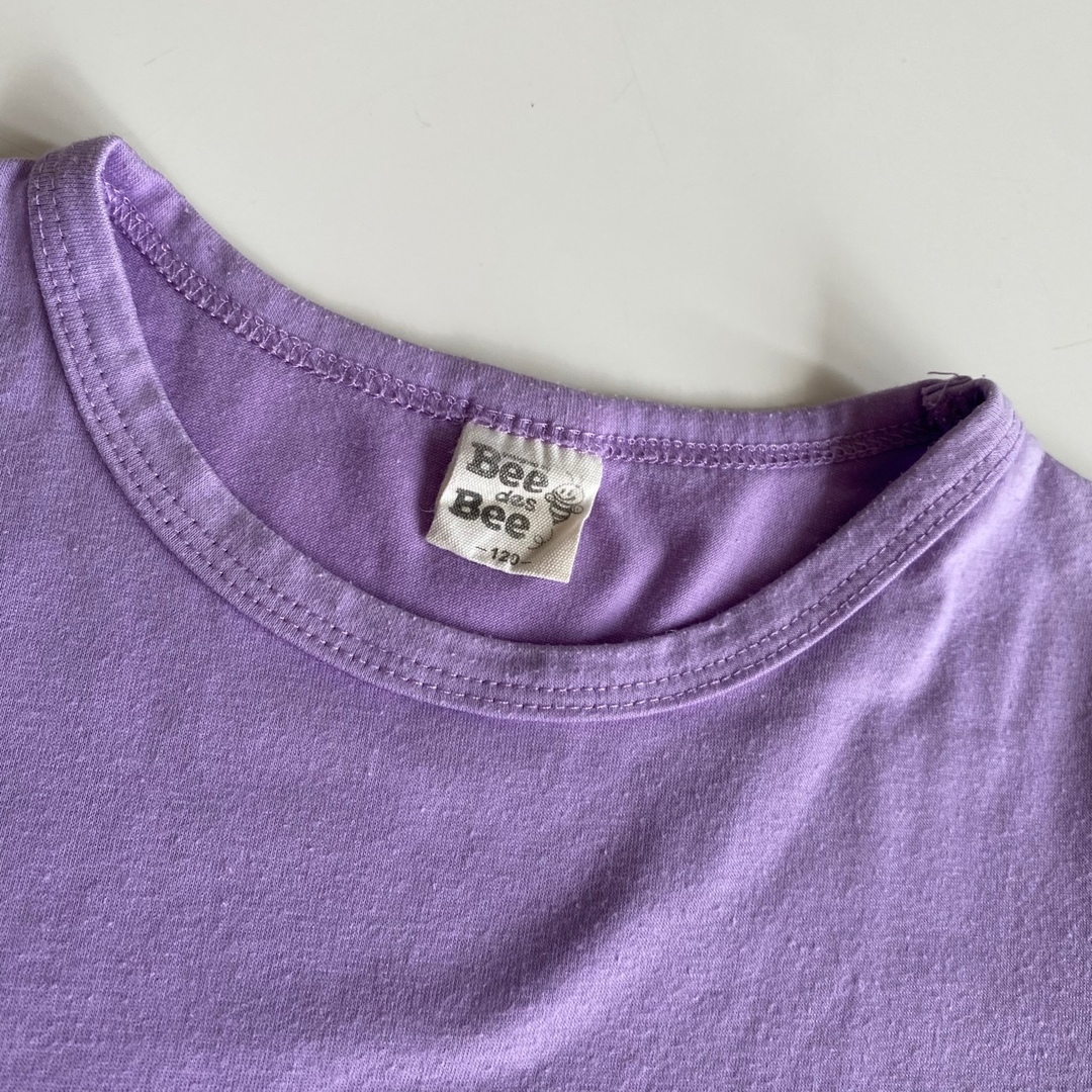 ビーデスビー チュール袖 Tシャツ トップス バルーン袖 紫 キッズ/ベビー/マタニティのキッズ服女の子用(90cm~)(Tシャツ/カットソー)の商品写真