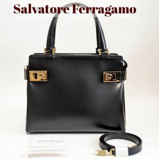 サルヴァトーレフェラガモ(Salvatore Ferragamo)の【ほぼ新品】Ferragamoフェラガモ　ガンチーニ　2wayバッグ　フォーマル(ハンドバッグ)