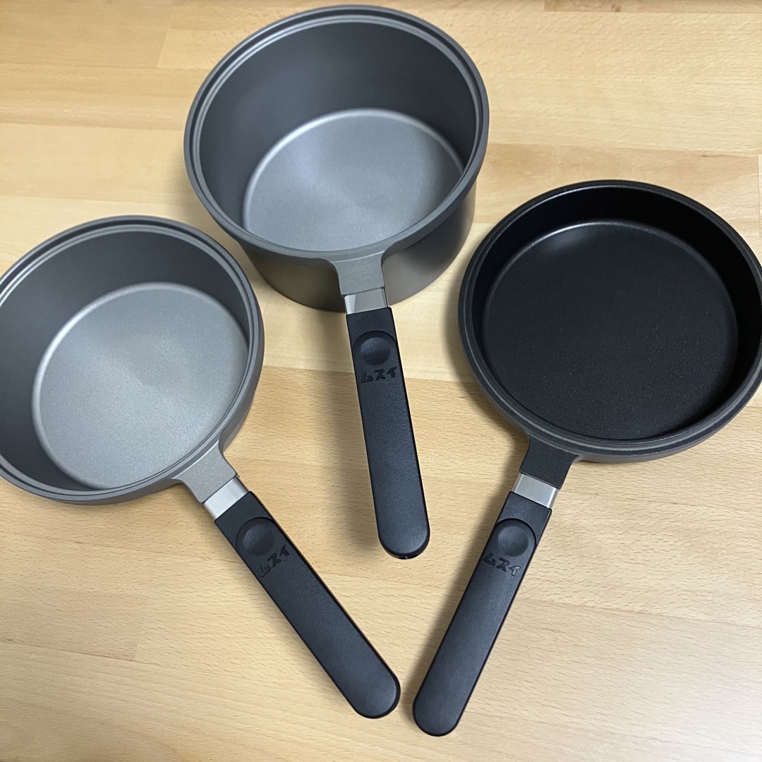 未使用品 ムスイ ミニセット 鍋 フライパン スタッキング-eastgate.mk