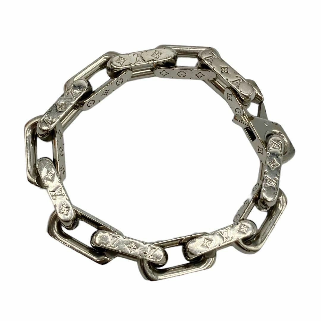 Louis Vuitton M62486 Monogram Chain Bracelet Metal Silver 19.5cm