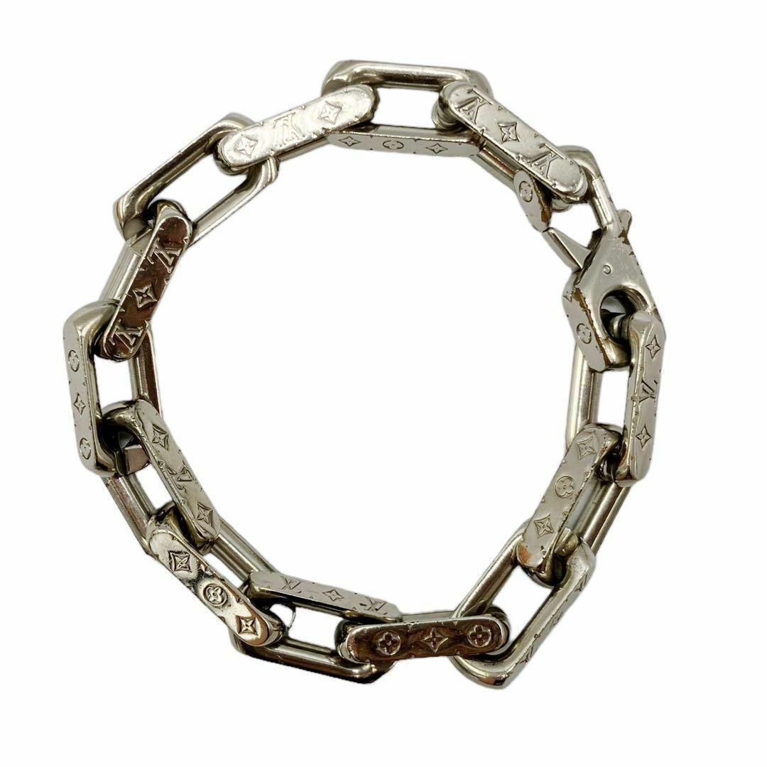 Louis Vuitton M62486 Monogram Chain Bracelet Metal Silver 19.5cm