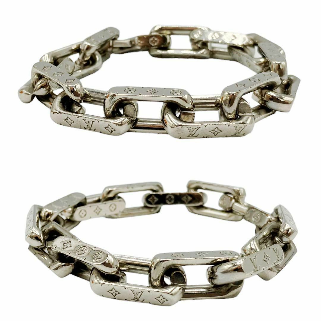 Louis Vuitton M62486 Monogram Chain Bracelet Metal Silver 19.5cm