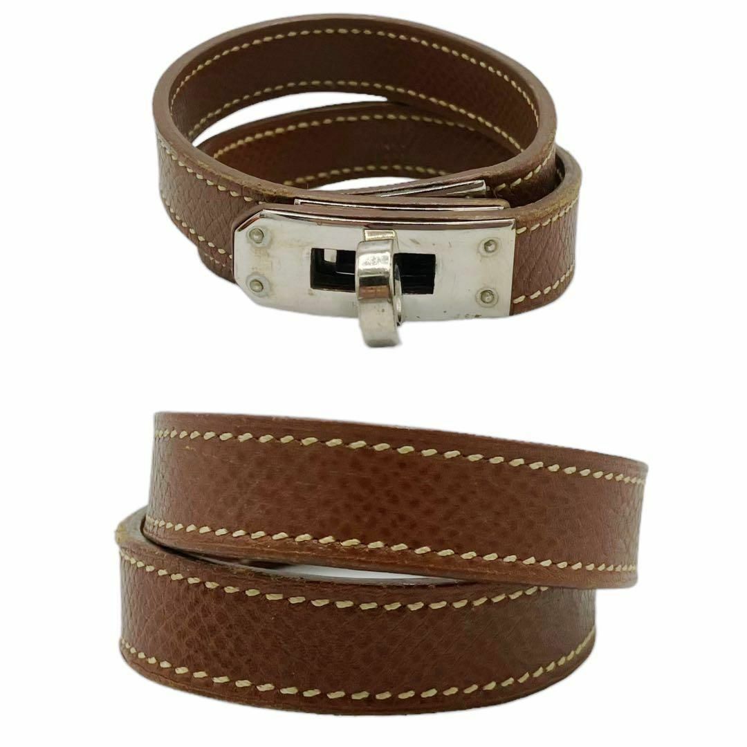 ⭐️良品⭐️ エルメス ケリー ドゥブルトゥール ブレスレット ブラウン-