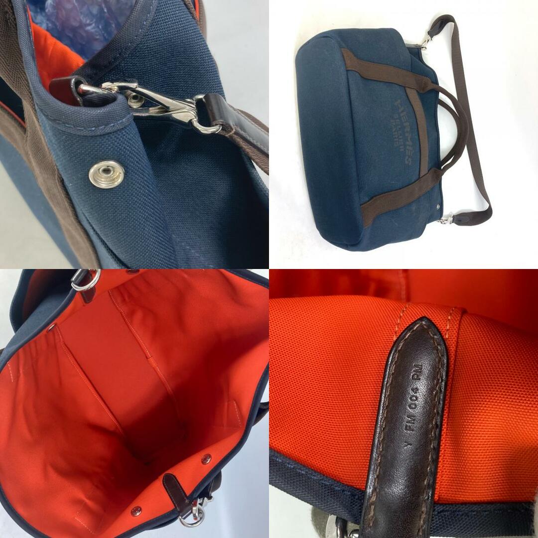 エルメス HERMES サックドパンサージュ グルーム バッグインバッグ付き 2WAY ショルダーバッグ 斜め掛け トートバッグ キャンバス Y刻 ネイビー