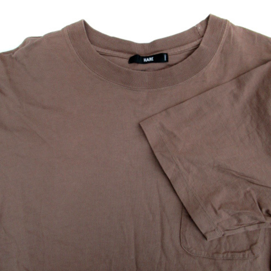 HARE(ハレ)のハレ HARE Tシャツ カットソー 半袖 ラウンドネック 無地 S ブラウン メンズのトップス(Tシャツ/カットソー(半袖/袖なし))の商品写真