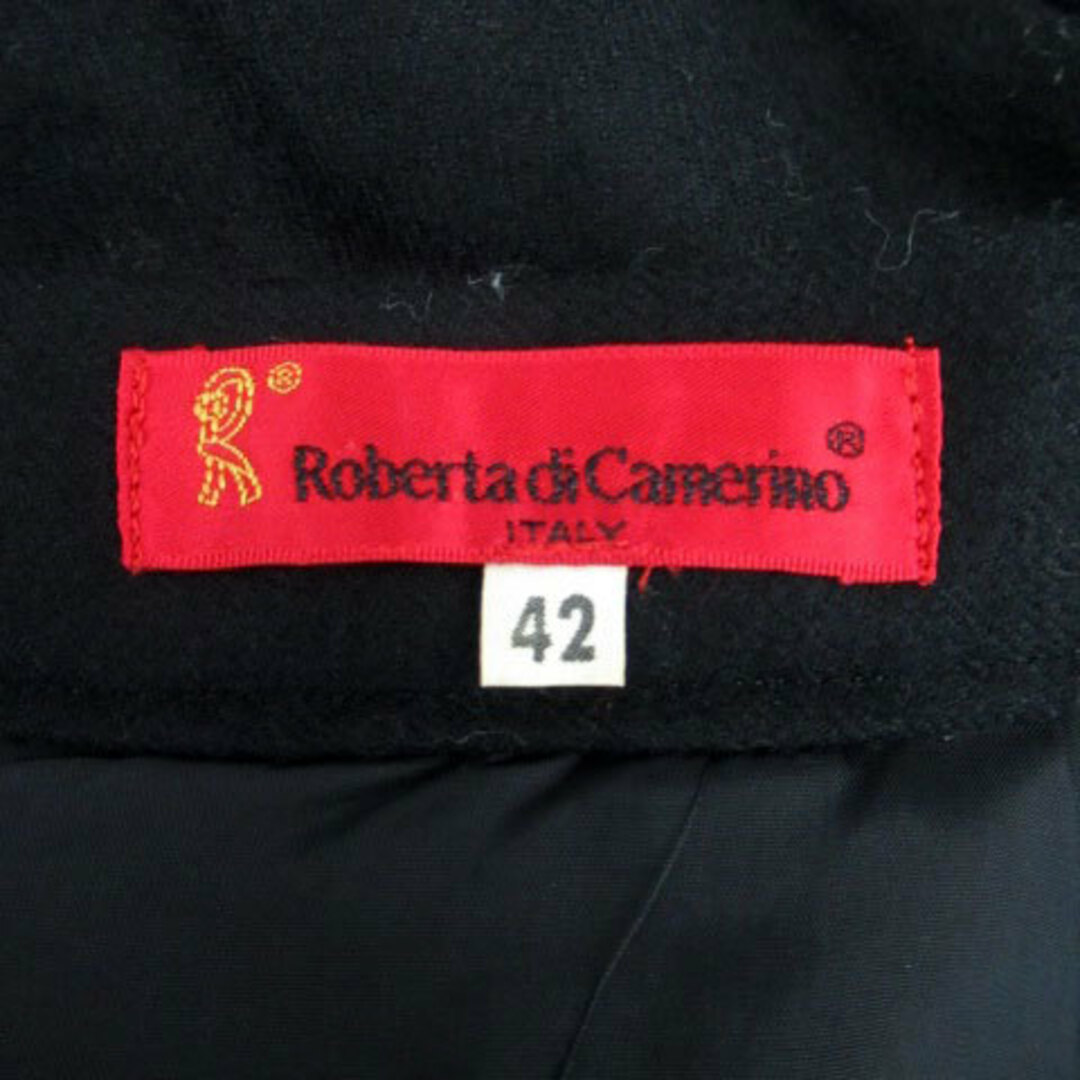 ROBERTA DI CAMERINO(ロベルタディカメリーノ)のロベルタディカメリーノ フレアスカート ロング丈 ウール 42 黒 ブラック レディースのスカート(ひざ丈スカート)の商品写真