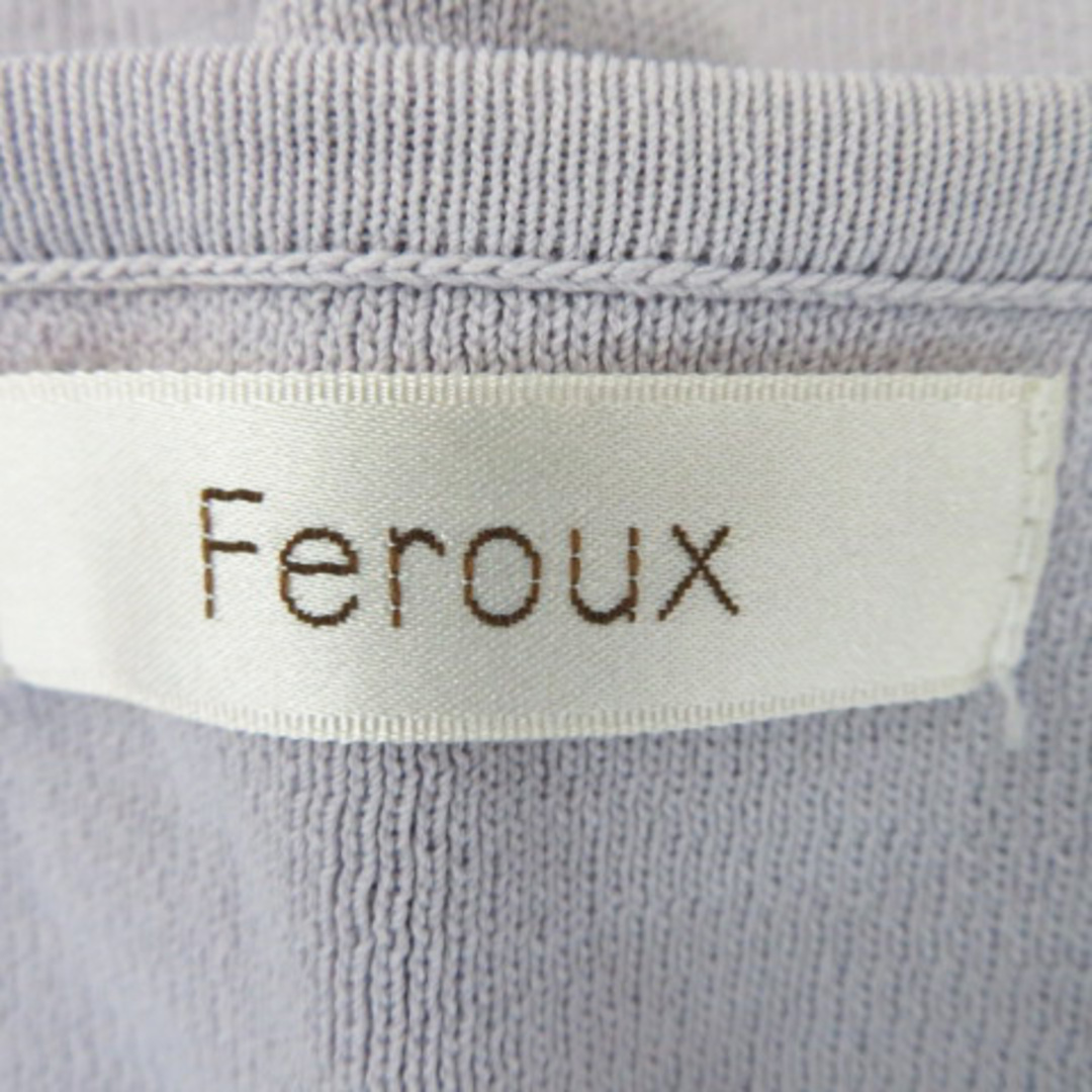 Feroux(フェルゥ)のフェルゥ ニット カットソー 半袖 ラウンドネック 無地 2 ライトパープル レディースのトップス(ニット/セーター)の商品写真