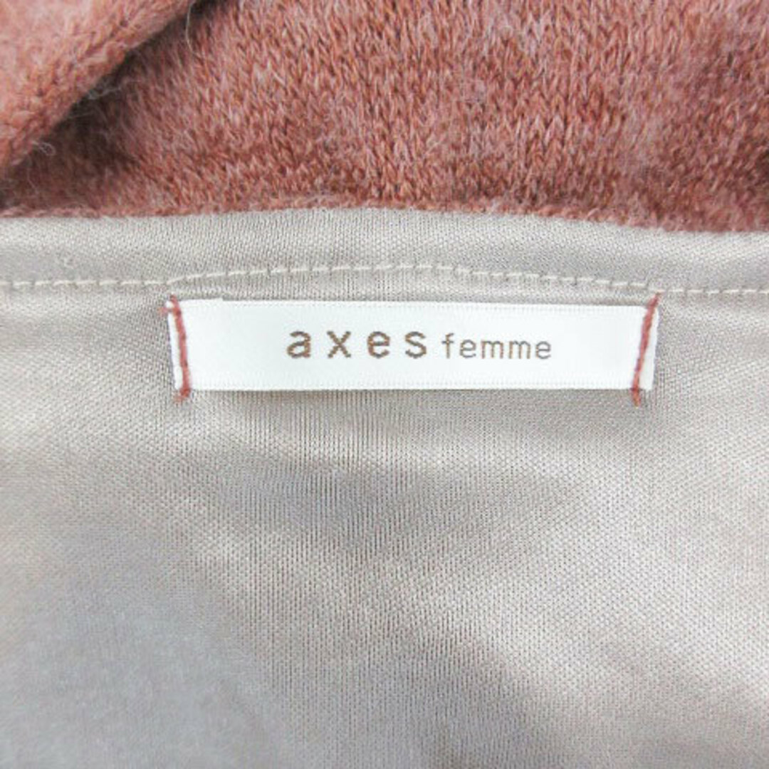 axes femme(アクシーズファム)のアクシーズファム ニットワンピース ミニ丈 長袖 Vネック フリル M  レディースのワンピース(ひざ丈ワンピース)の商品写真