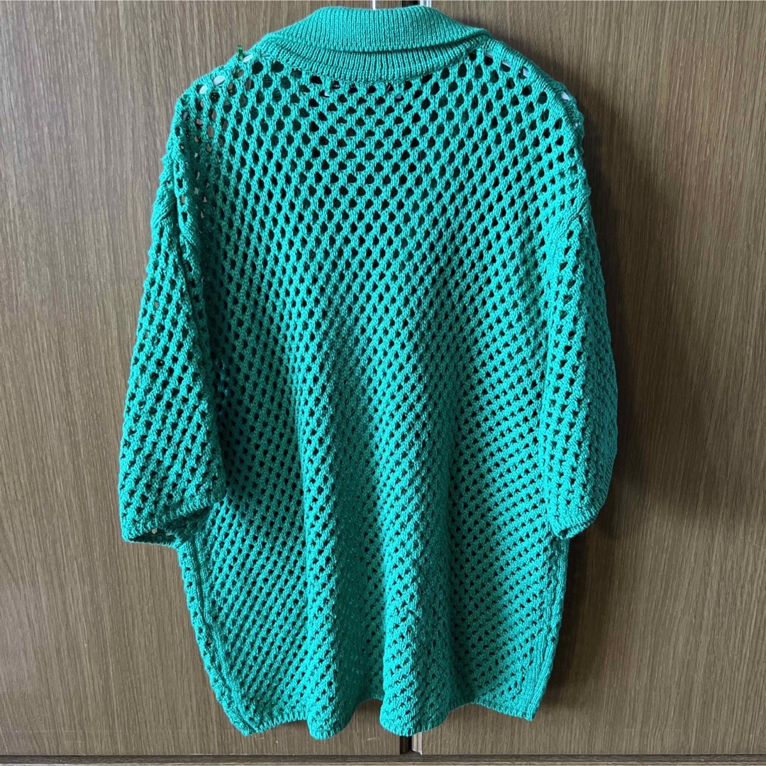 ZARA(ザラ)のZARA  メッシュニット　ポロセーター メンズのトップス(Tシャツ/カットソー(半袖/袖なし))の商品写真