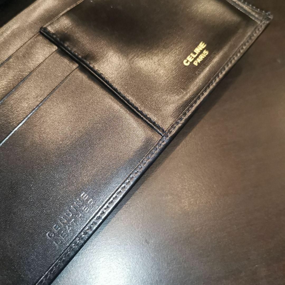 138超美品 セリーヌ 三つ折長財布 レザー ヴィンテージ がま口 ユニ