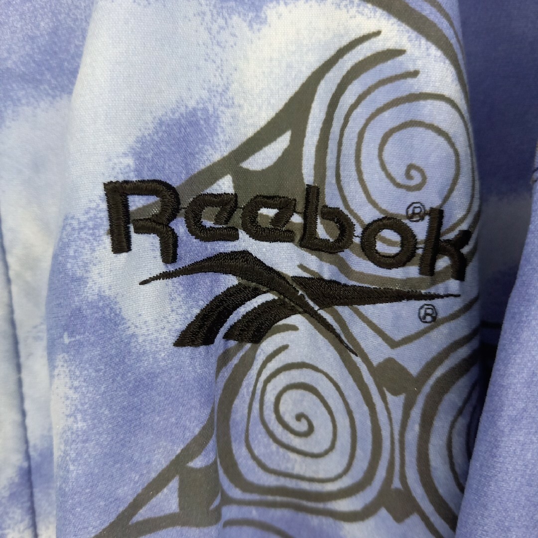 《超希少》90sリーボック☆ベクター刺繍☆立ち襟☆スリーブライン☆Reebok