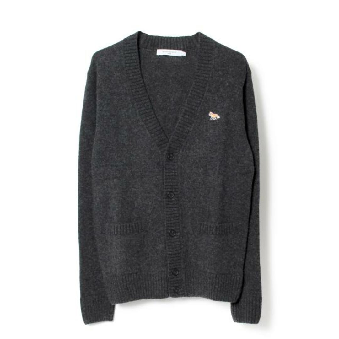 【新品未使用】 MAISON KITSUNE メゾンキツネ カーディガン BABY FOX PATCH COSY CARDIGAN HM00502KT1006 【Lサイズ/DARK GREY MELANGE】素材ウール100％