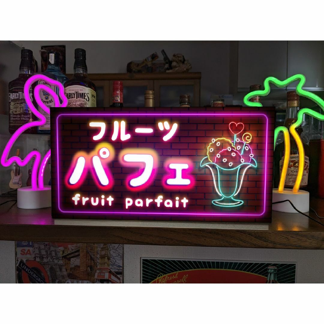 【Lサイズ】フルーツ パフェ 洋菓子 スイーツ 看板 置物 雑貨 ライトBOX | フリマアプリ ラクマ