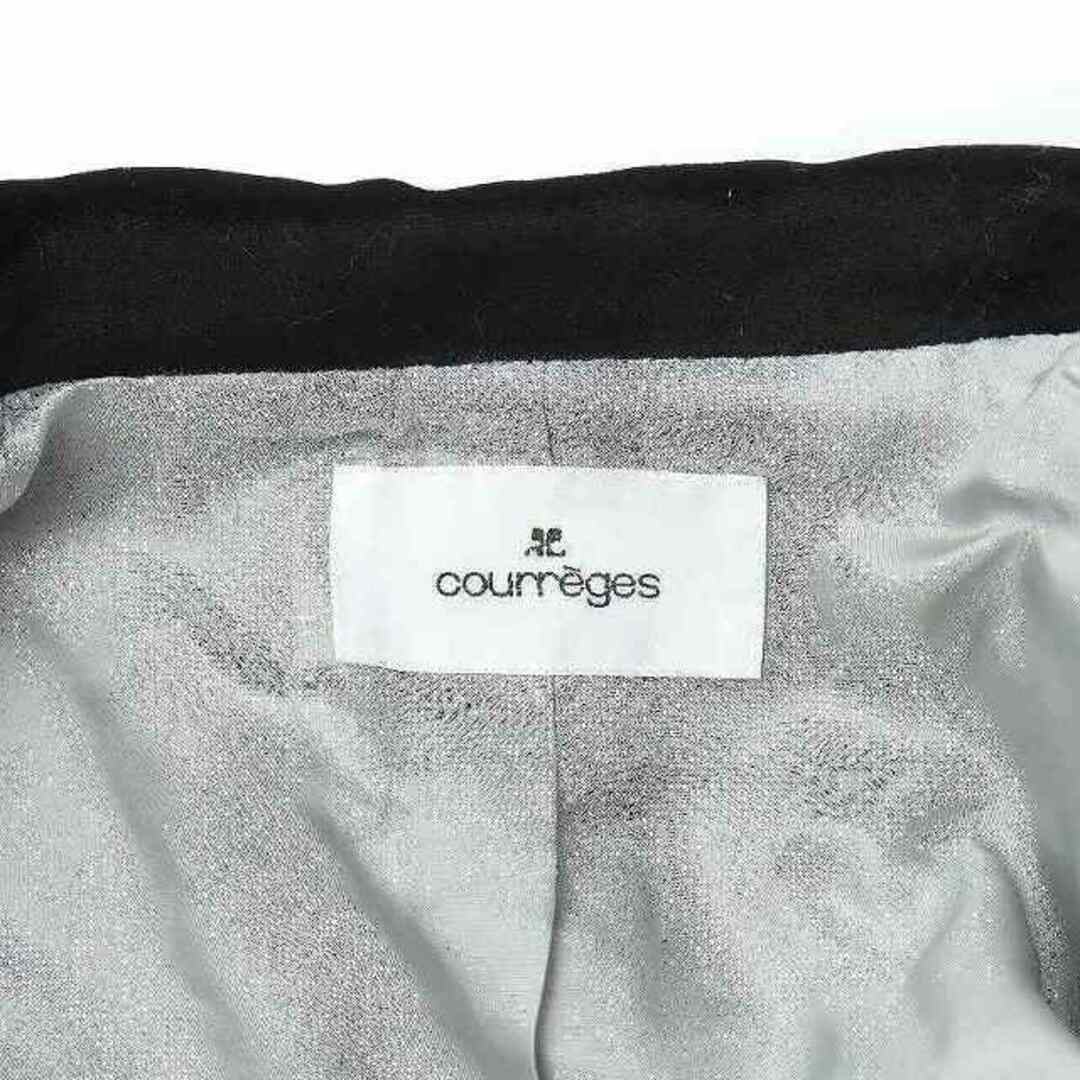 Courreges(クレージュ)のクレージュ ジャケット ステンカラー ウール 38 M グレー 黒 ブラック レディースのジャケット/アウター(その他)の商品写真