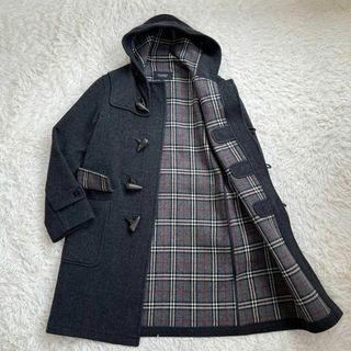 バーバリーブラックレーベル(BURBERRY BLACK LABEL)の【美品】バーバリーブラックレーベル　ロング ダッフル コート　チェック柄　ウール(ダッフルコート)