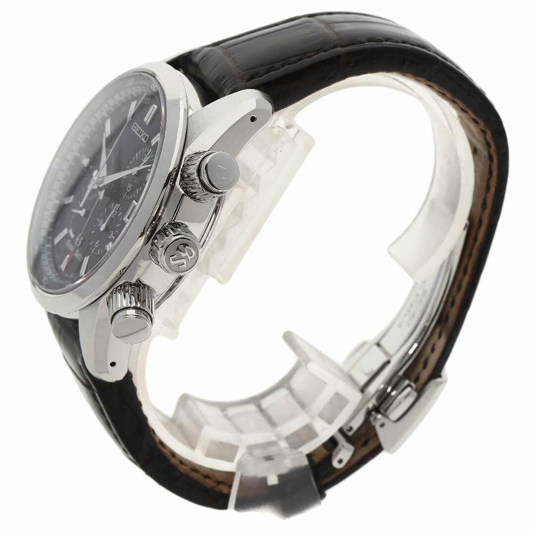 SEIKO SBGC007 9R86-0AA0  グランドセイコー スプリングドライブ クロノグラフ .GMT 腕時計 SS 革 メンズ