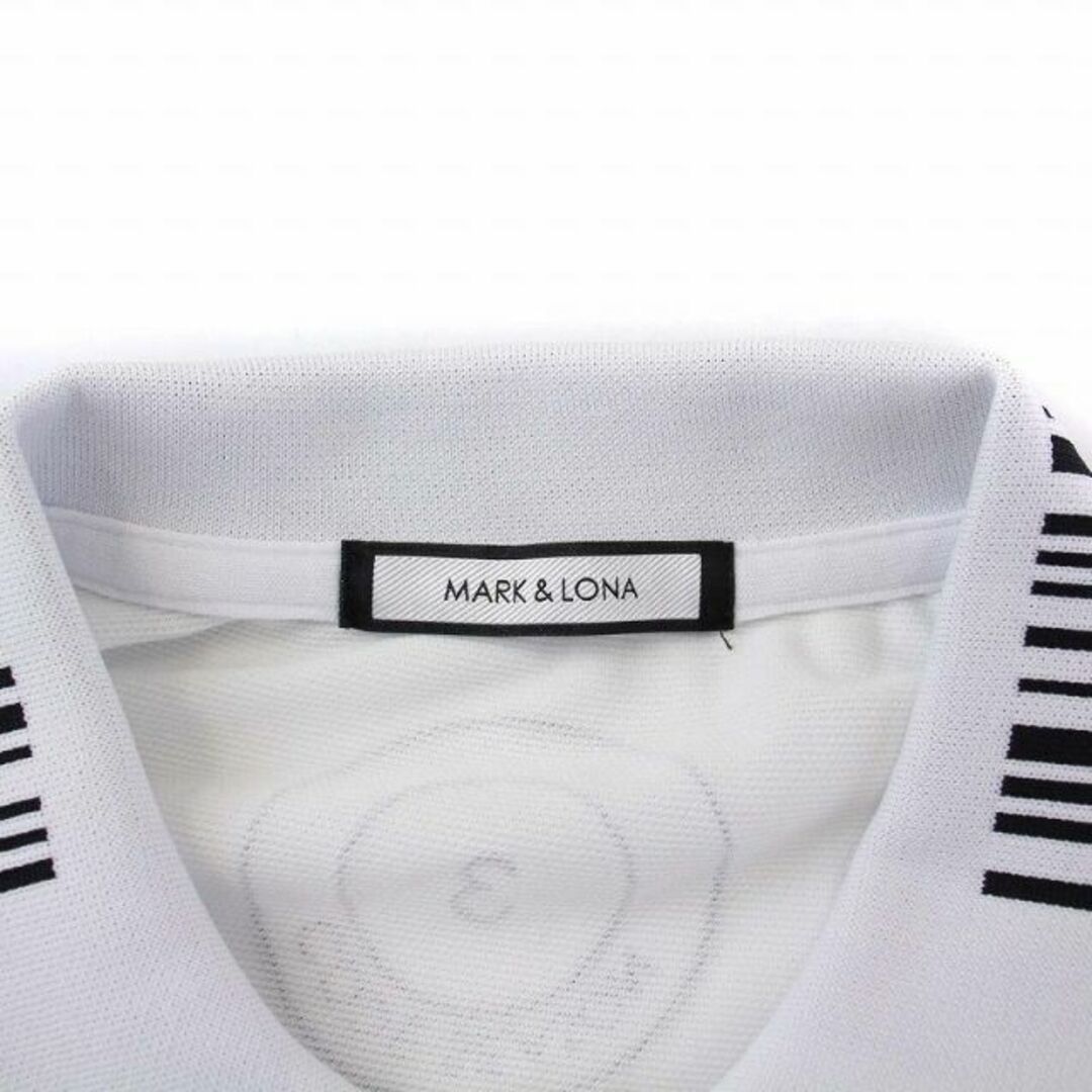 MARK&LONA(マークアンドロナ)のマーク＆ロナ MARK&LONA ポロシャツ 半袖 ロゴ刺繍 ライン 48 白 メンズのトップス(ポロシャツ)の商品写真
