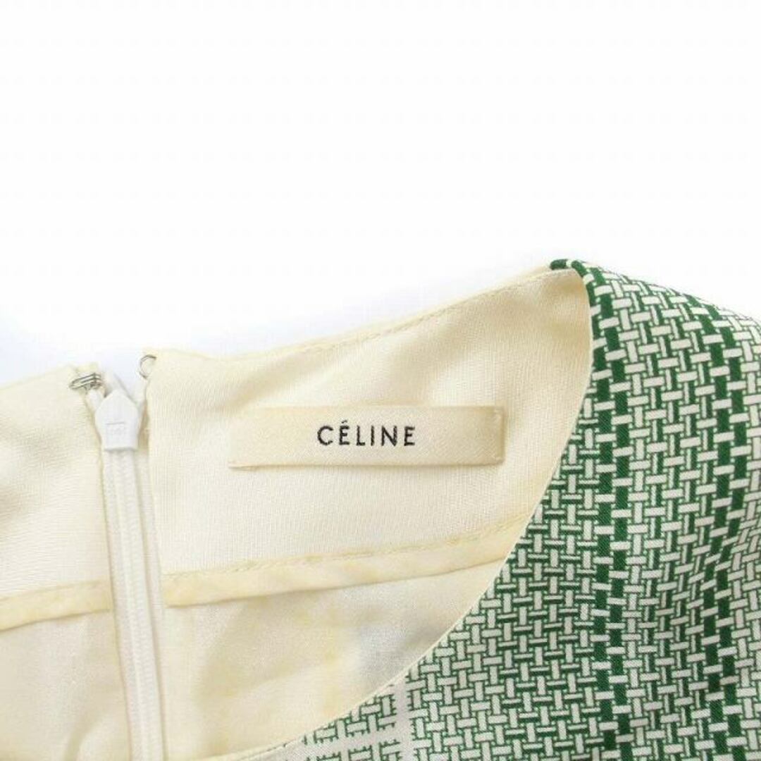 celine - セリーヌ フィービー期 ワンピース 七分袖 ひざ丈 総柄 絹