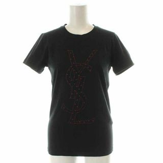 イヴサンローラン Tシャツ カットソー ロゴプリント イチゴ 36 9号 M 黒