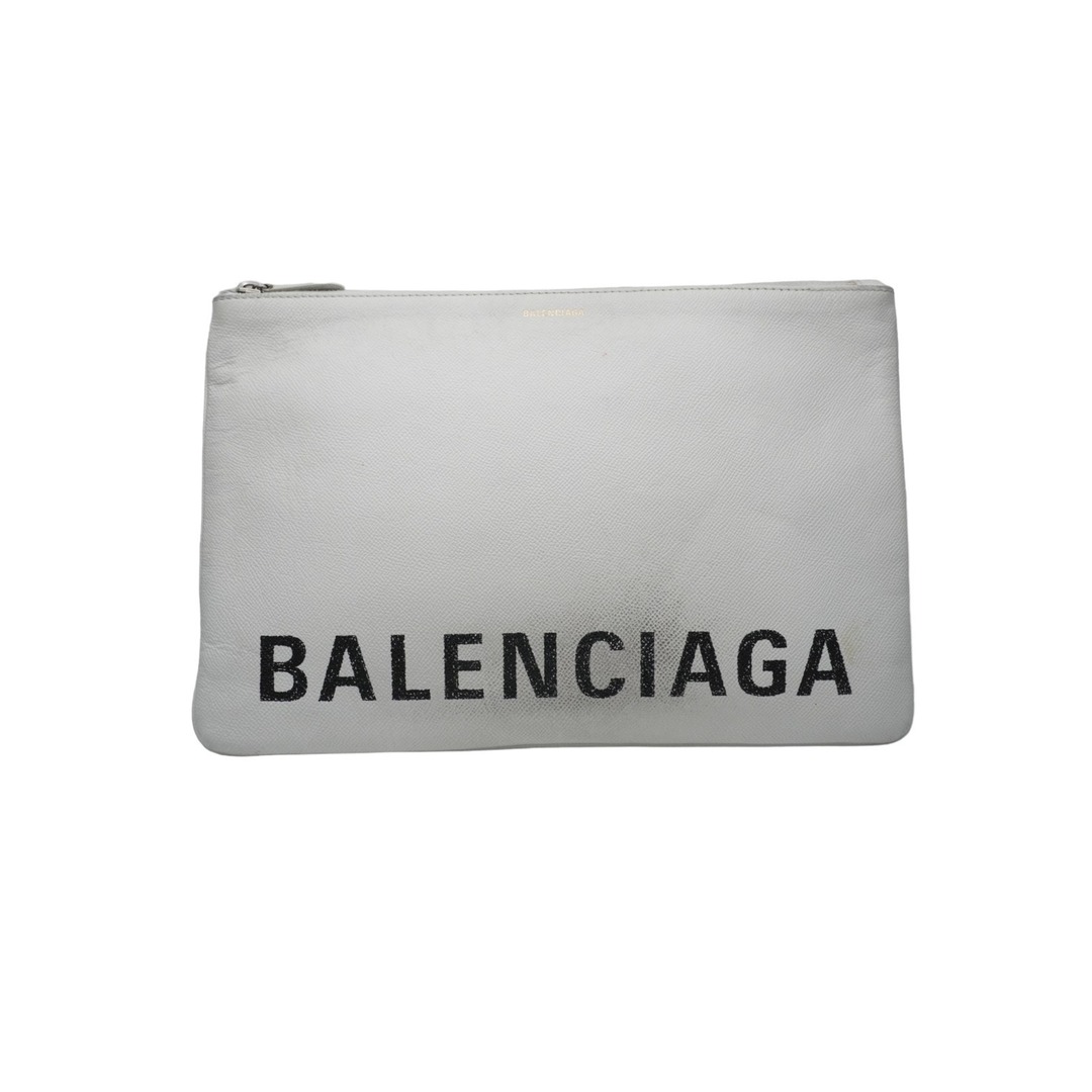 BALENCIAGA カーフスキン　３Dロゴ　クラッチバック