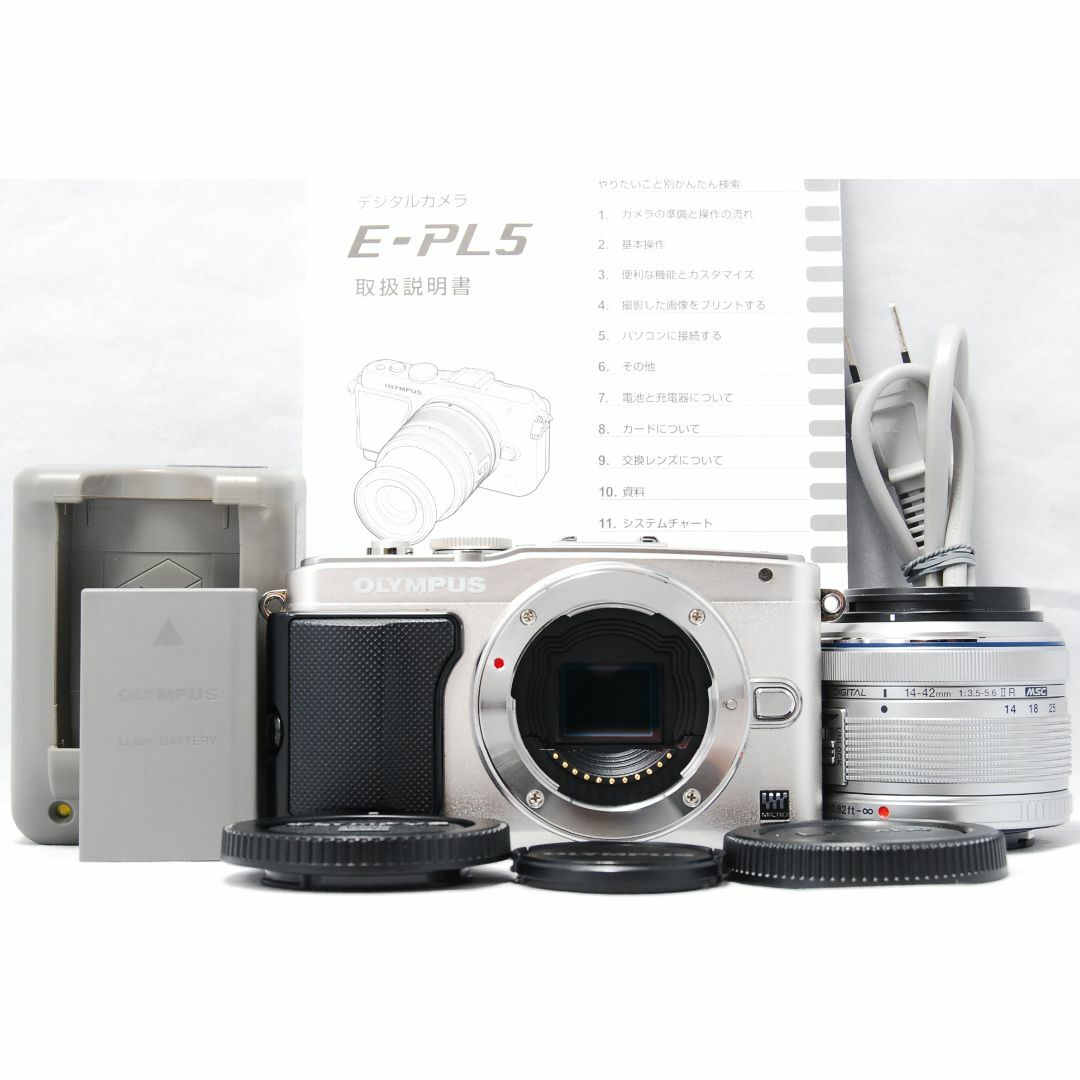 OLYMPUS PEN E-PL5 レンズキット シルバー ミラーレス一眼 OLYMPUS PEN E-PL5 レンズキット シルバー ミラーレス一眼