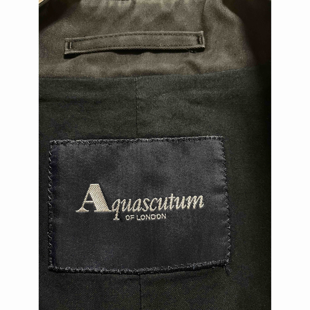 【Aquascutum】アクアスキュータム レナウン メンズ ハーフコート 黒