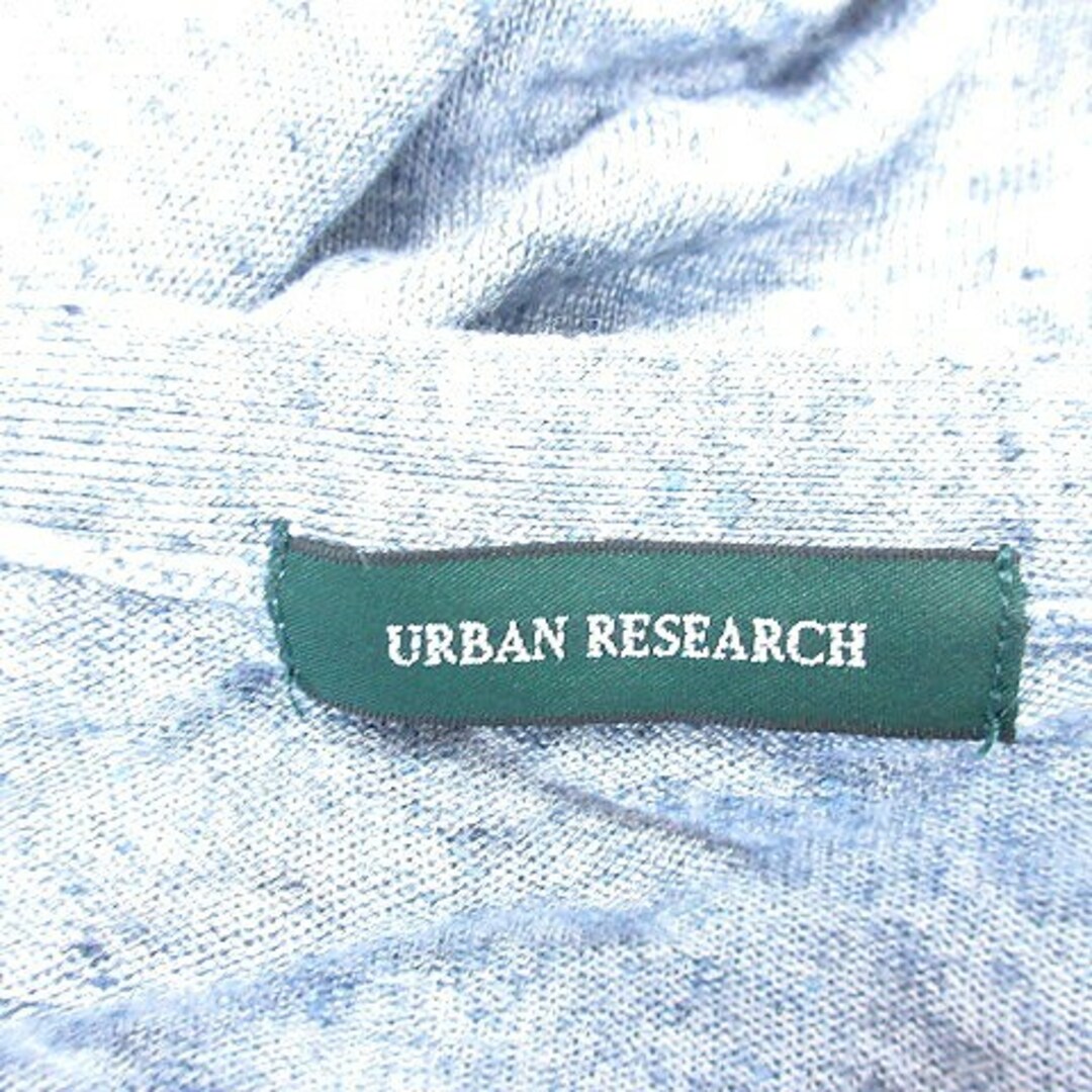 URBAN RESEARCH(アーバンリサーチ)のアーバンリサーチ ニットカーディガン ライン 麻混 リネン混 半袖 ONE 青 レディースのトップス(カーディガン)の商品写真
