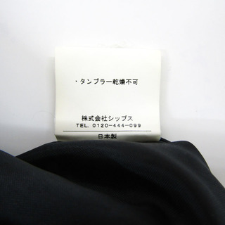 シップス ノーカラージャケット ツイード セレモニー 白/黒 日本製 ストレッチ アウター レディース Mサイズ ブラック SHIPS約44cm袖丈