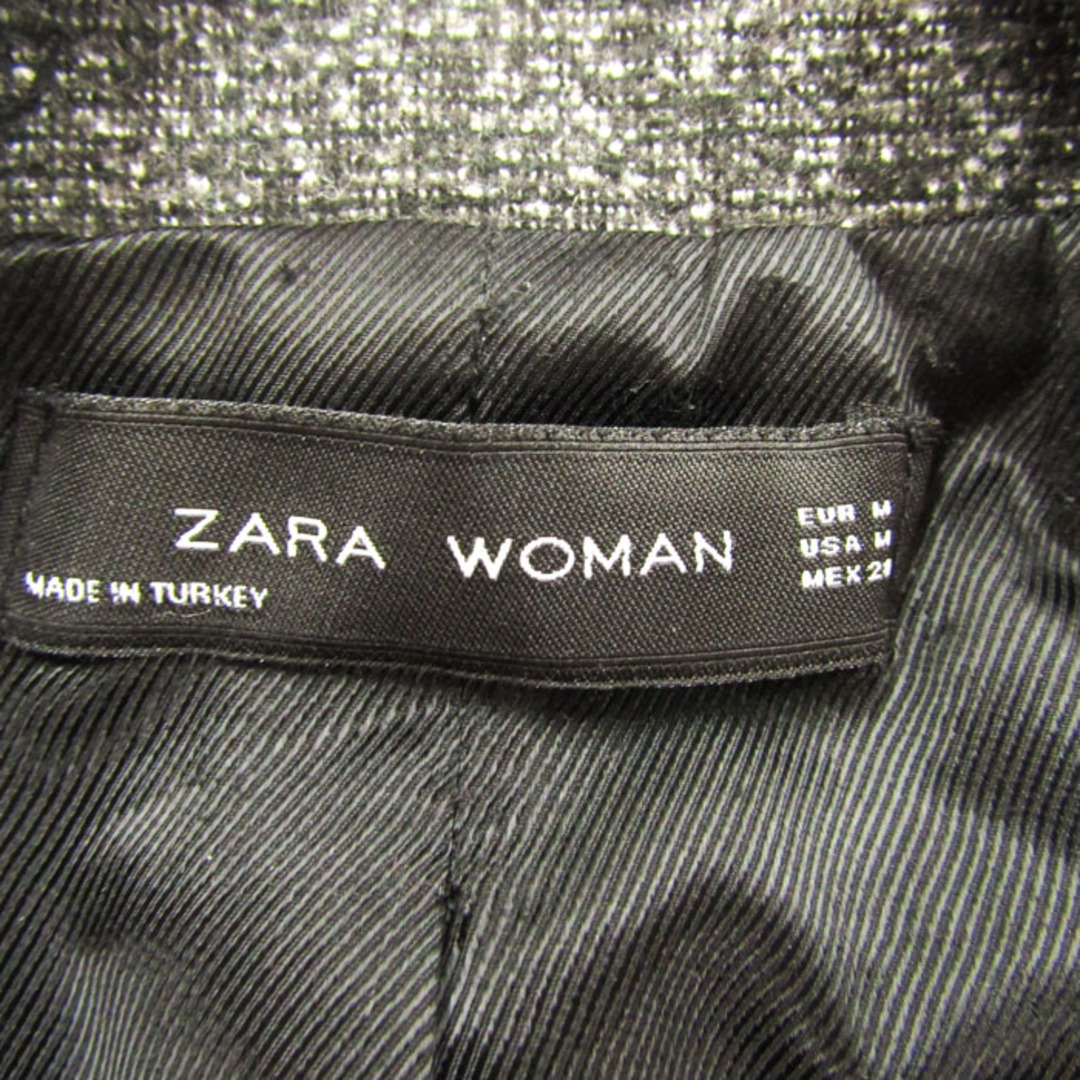 ザラウーマン テーラードジャケット ブレザー ウール混 ストレッチ アウター レディース USA Mサイズ グレー ZARA WOMAN 1