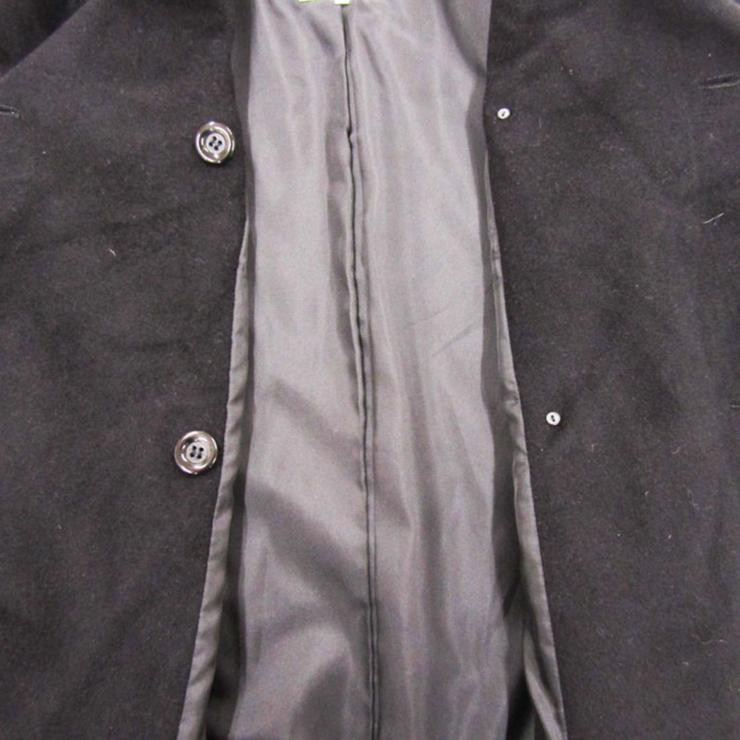 M-premier(エムプルミエ)のエムプルミエ ロングコート ビッグカラー ダブル アンゴラ・ウール アウター レディース 36サイズ ブラック M-premier レディースのジャケット/アウター(ピーコート)の商品写真