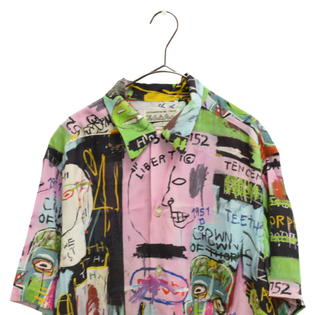 WACKO MARIA ワコマリア 22AW WM-HI11 Jean Michel Basquiat ジャン ミシェル バスキア HAWAIIAN SHIRT L/S TYPE-3 ハワイアン レーヨン アロハ 長袖 シャツ ピンク系 マルチカラー系 ONE M【新古品】【未使用】