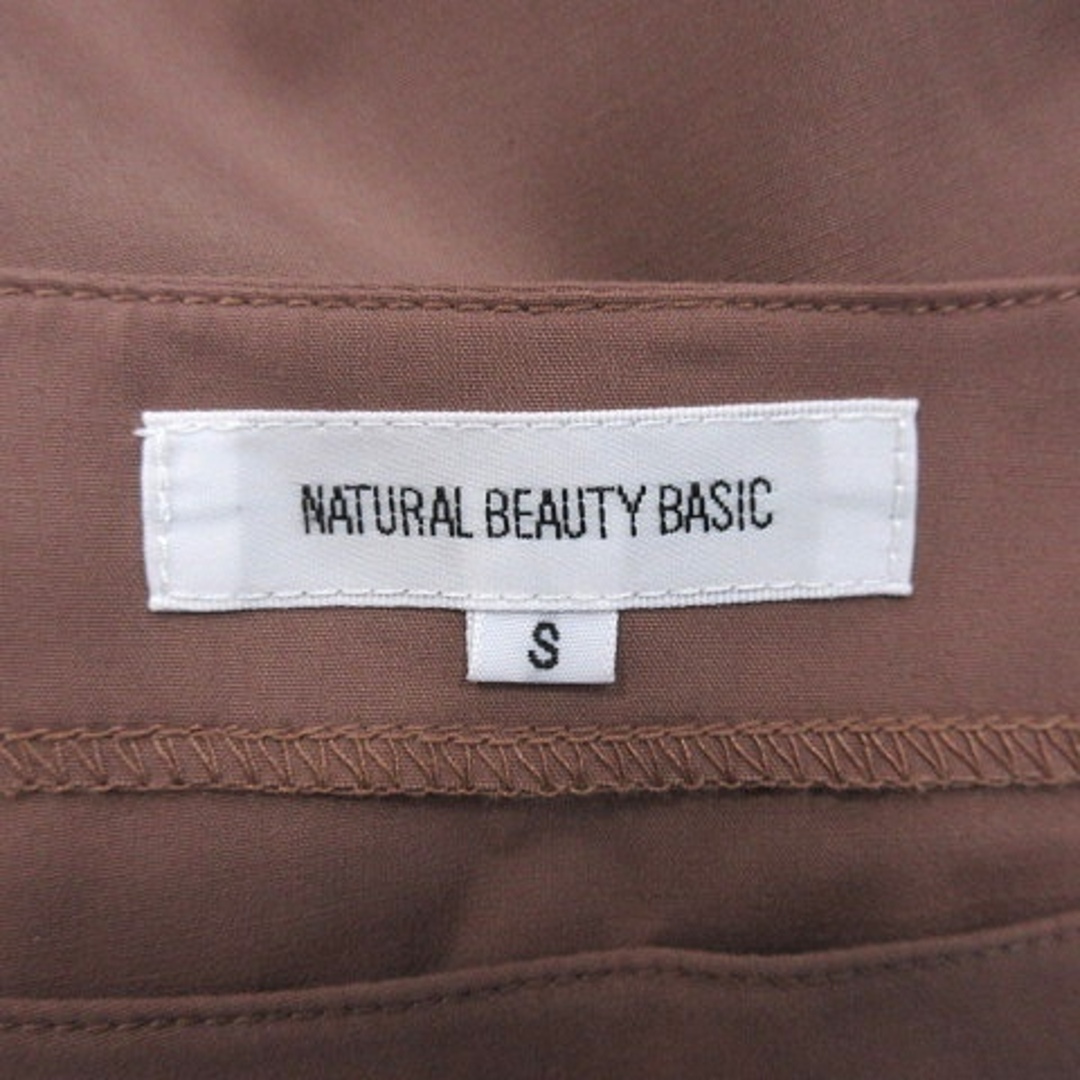 NATURAL BEAUTY BASIC(ナチュラルビューティーベーシック)のナチュラルビューティーベーシック シャツ ブラウス フリル 七分袖 S 茶 レディースのトップス(その他)の商品写真